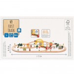 Set trenulet My First Wooden Train Set cu 80 piese din lemn